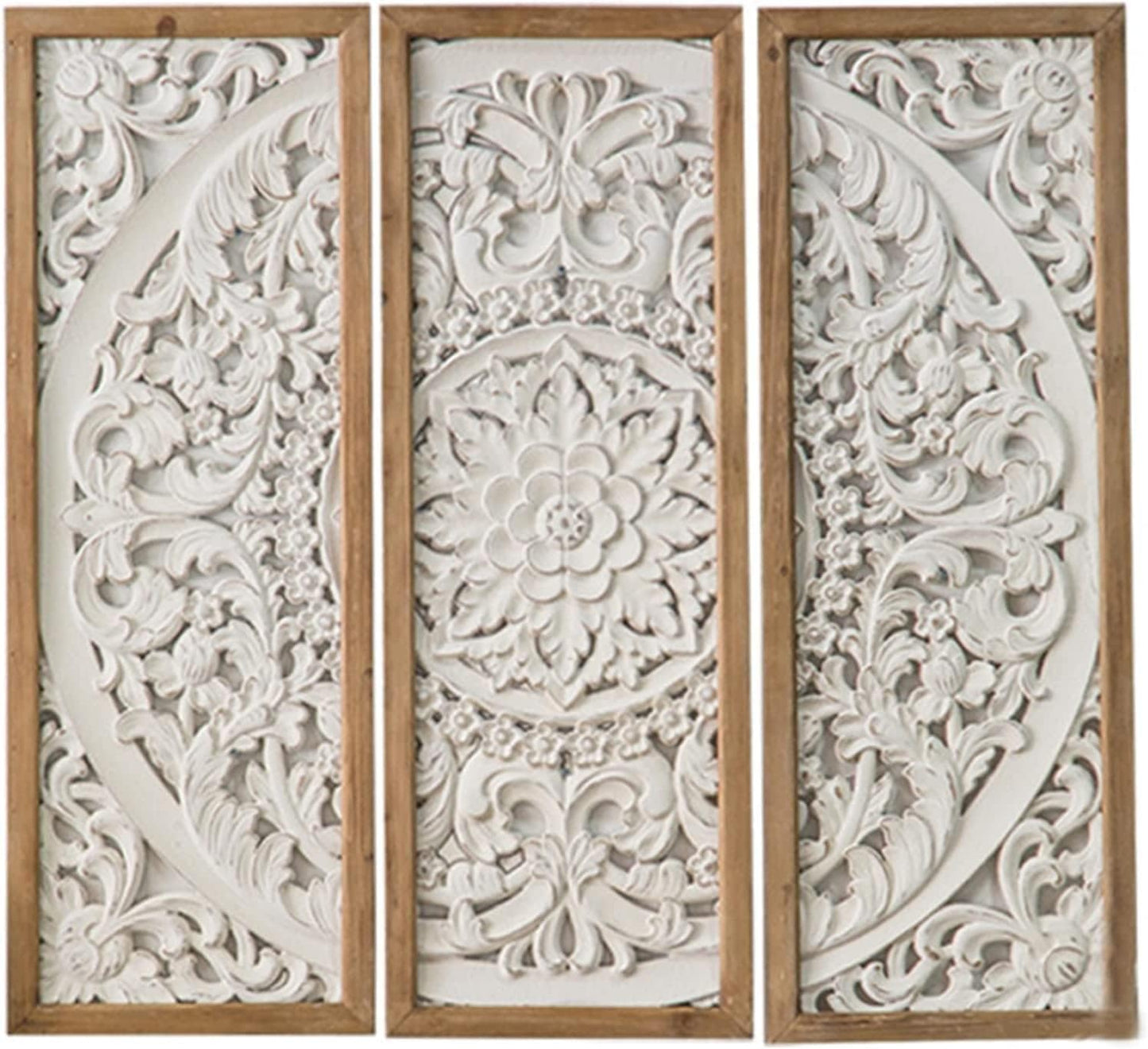 Set of 3 Wooden Mandala Wall Decor A1535