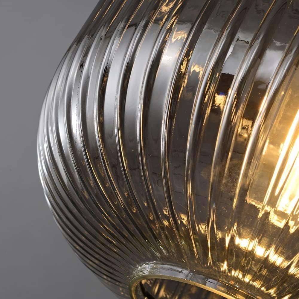 Retro Pendant Light with Brushed Brass Glass Shade
