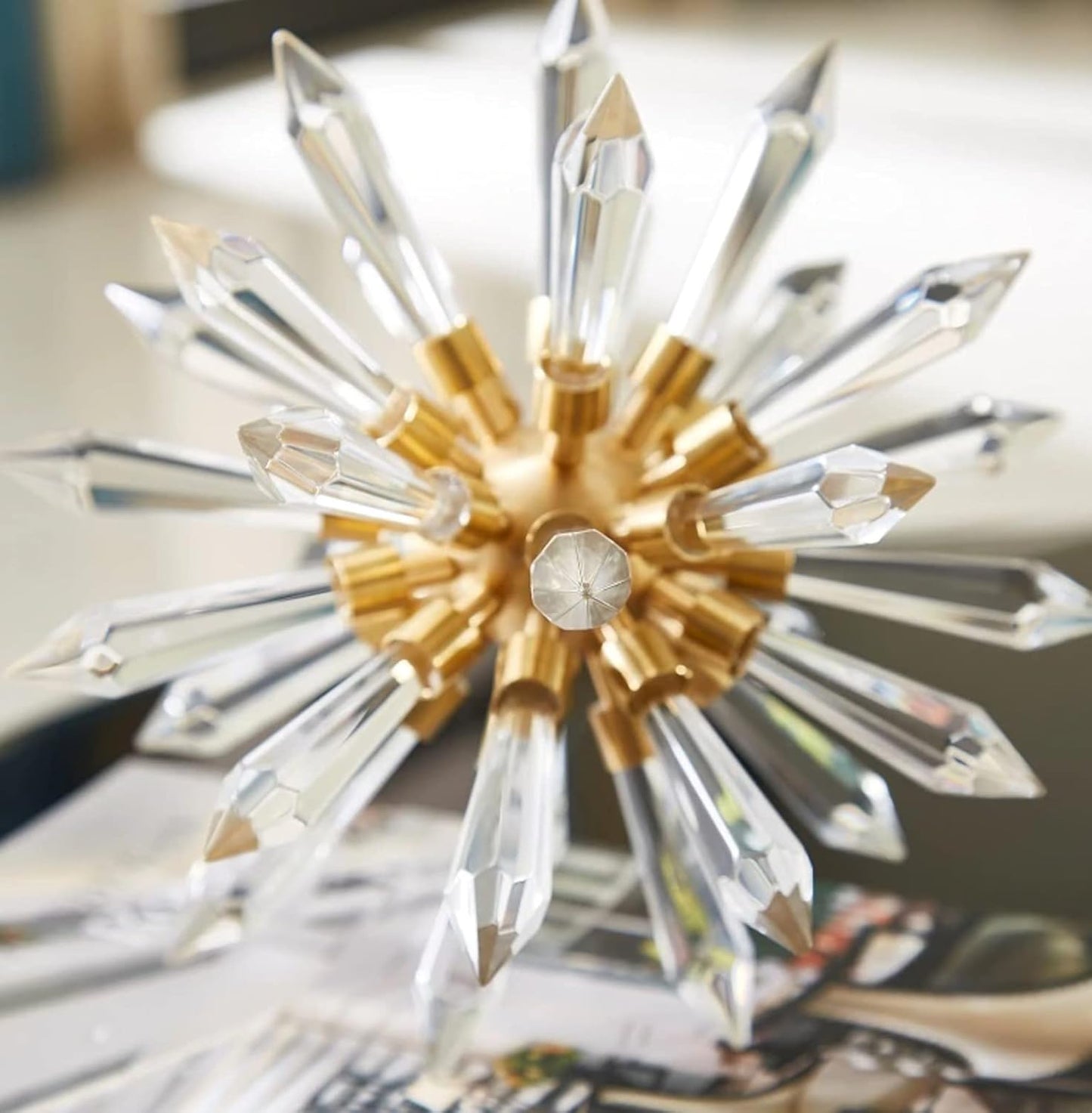 Modern Geometric Diamond Gold Drop Crystal Ball FYPC-6A