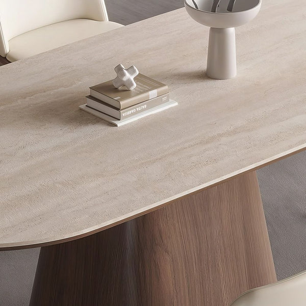 Japandi Stone & Wood Table T29