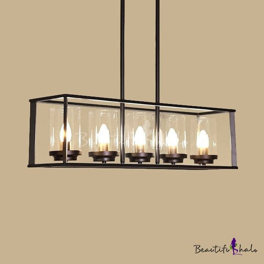 Metal Glass Candle Island Chandelier  LX2475-5