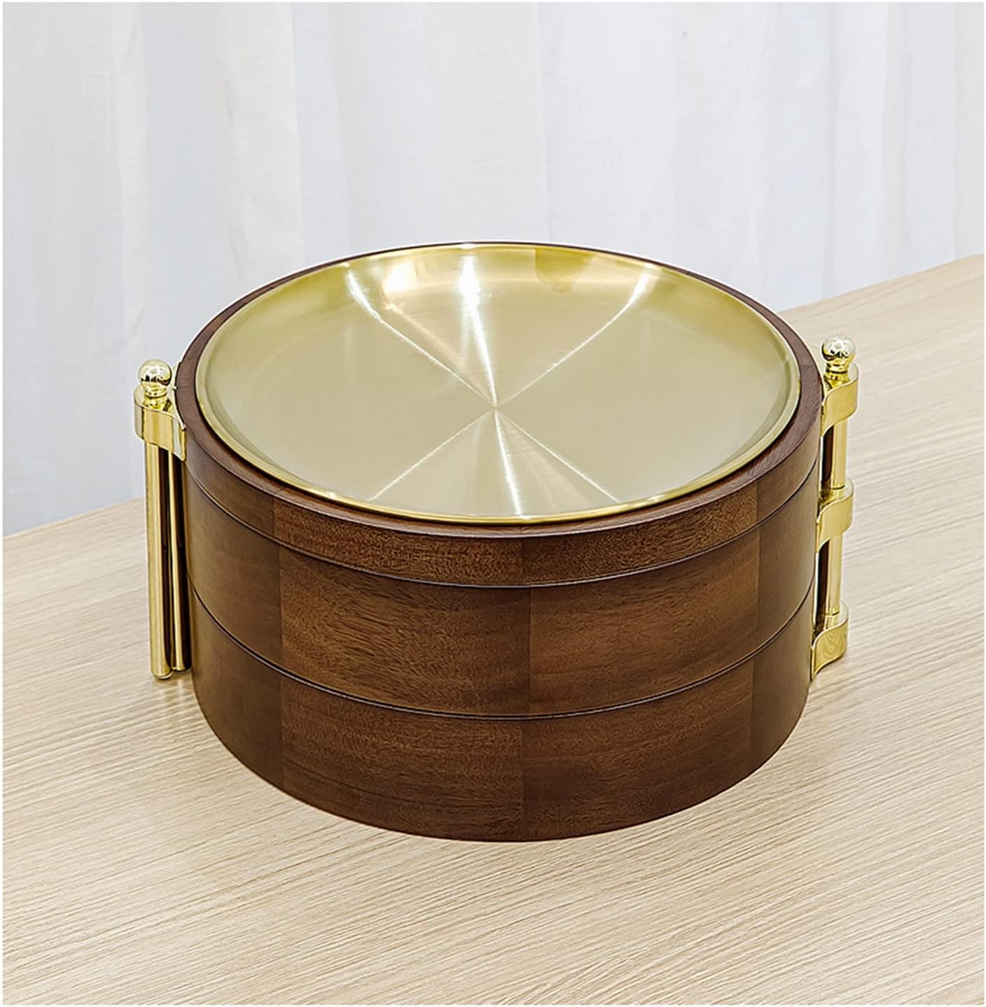 Fruit Bowl Wooden Double-Layer Fruit Tray 3004