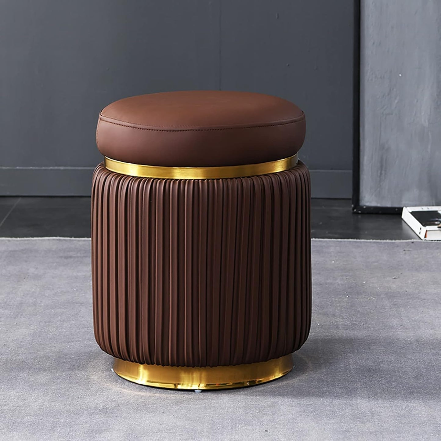 Ottoman Leather Stool C02#