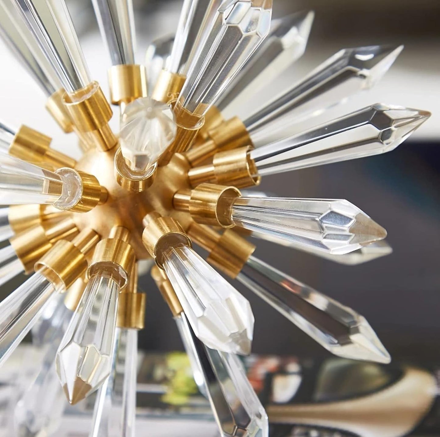 Modern Geometric Diamond Gold Drop Crystal Ball FYPC-6A