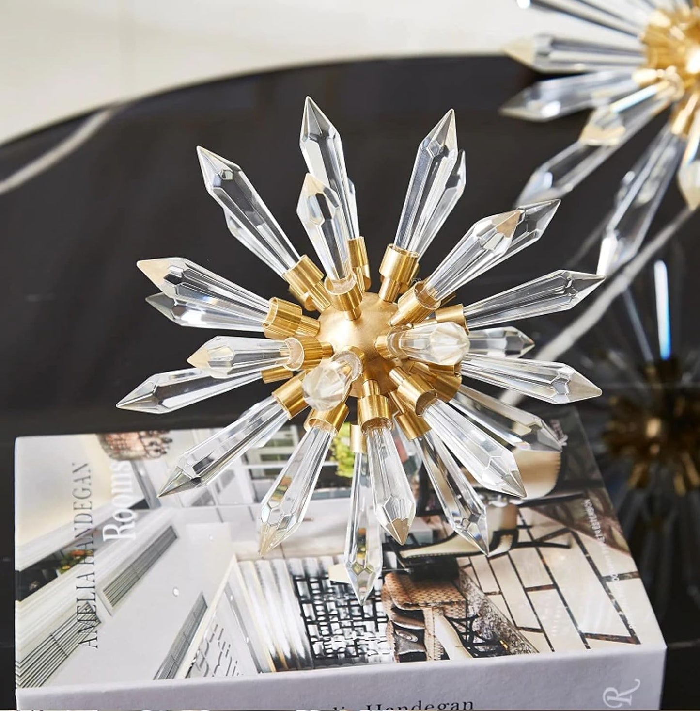 Modern Geometric Diamond Gold Drop Crystal Ball FYPC-6A