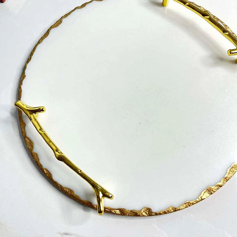 Luxury Marble Tray With Gold Hand li24/52