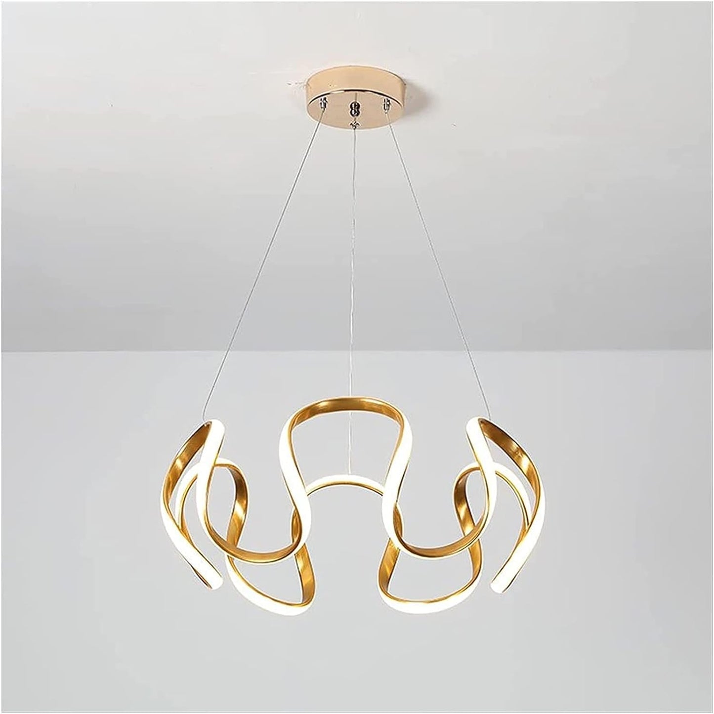 Gold Curvy LED Pendant Chandelier Light