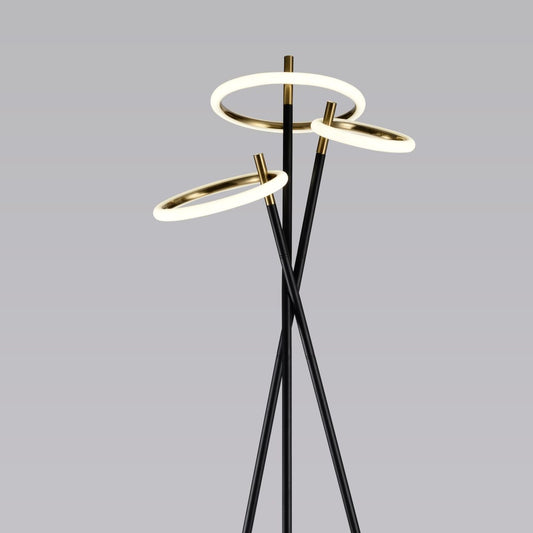 Modern Black and Gold Tripod Floor Lamp ML2925-3D