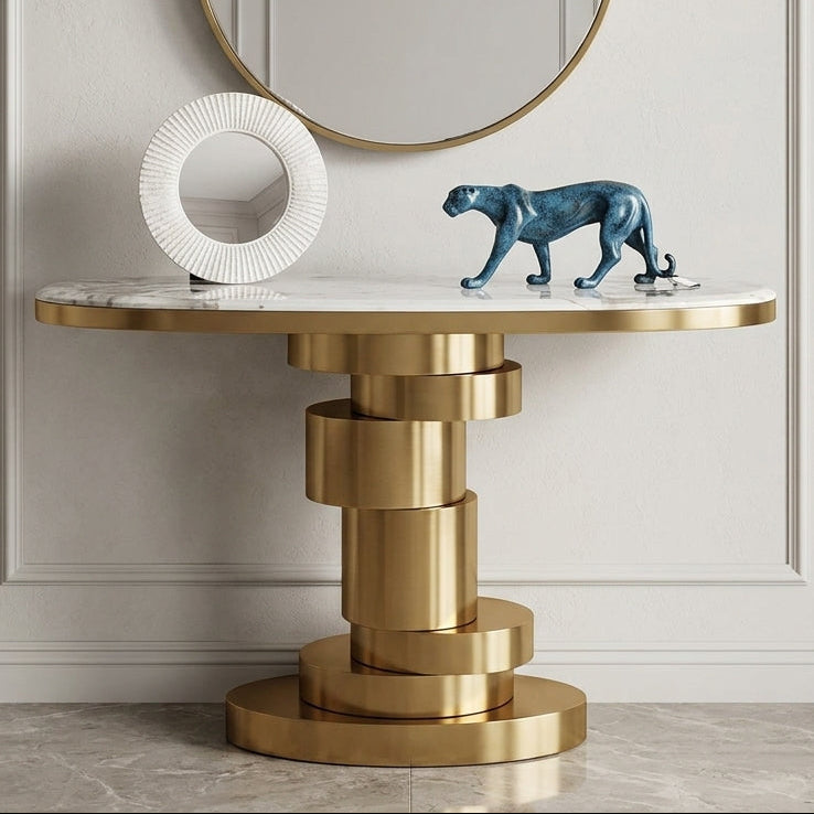 Aurelia Modern Brass & Marble Console Table IMD-35-49