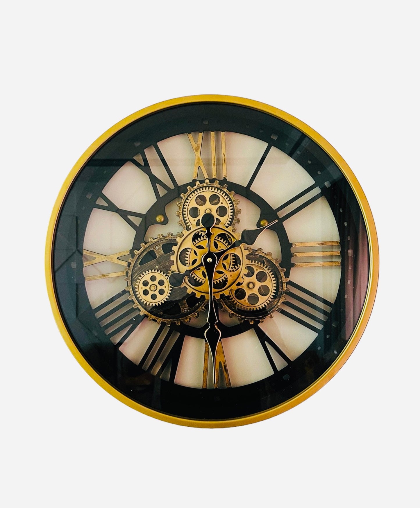 Wall Clock with Moving Gears