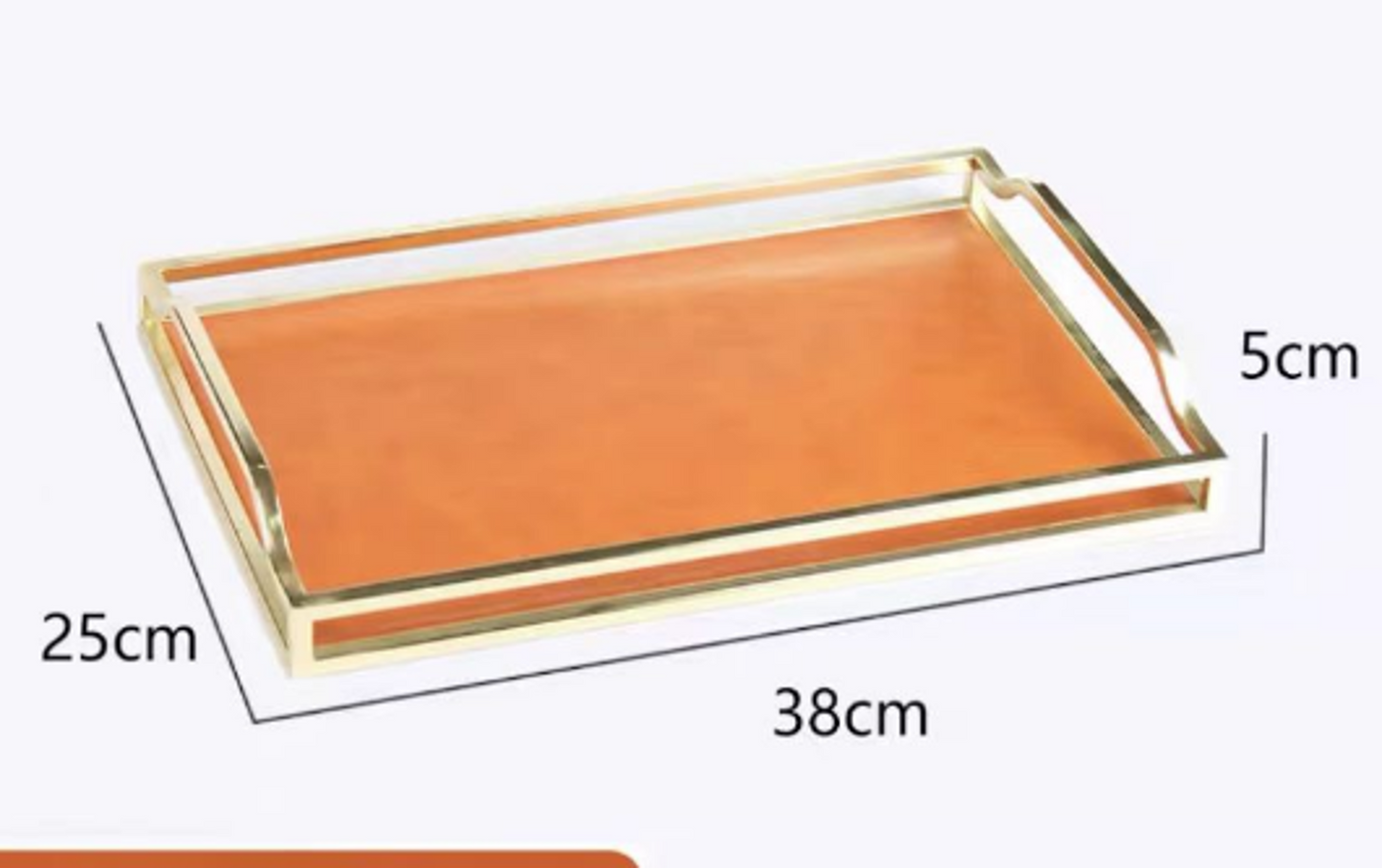 Orange Leather Serving Tray Li70