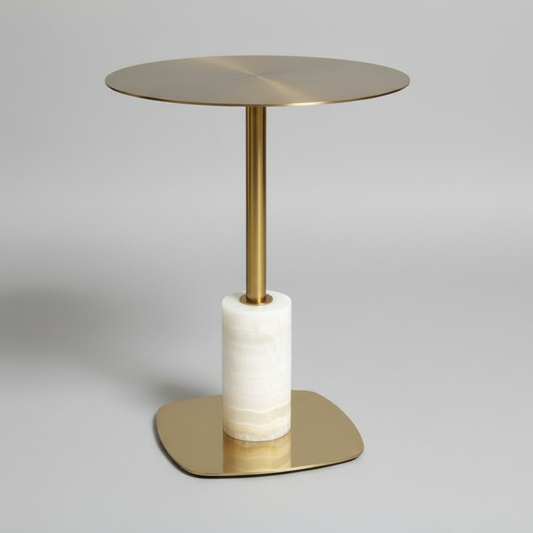 Luxury Onyx & Brass Accent Table 0187