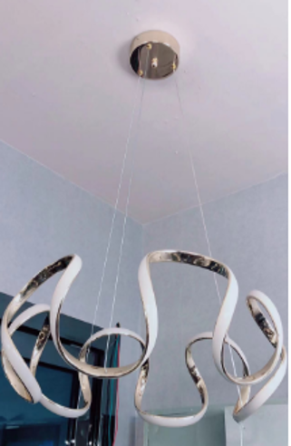 Gold Curvy LED Pendant Chandelier Light