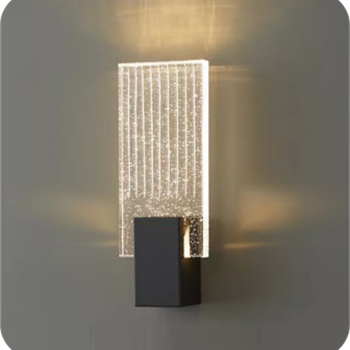Modern Bubble Crystal Square Luxury LED Wall Sconce Lamp A14/A/BK