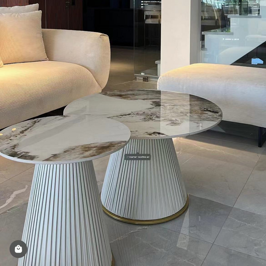 Ceramic Veneer Material Round Coffee Table N24-57