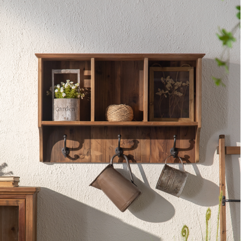 Wooden Wall Mounted Vintage Shelf A2871