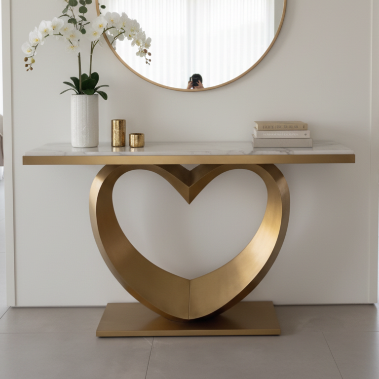 Lovely Console Table 140X40 Matt Gold