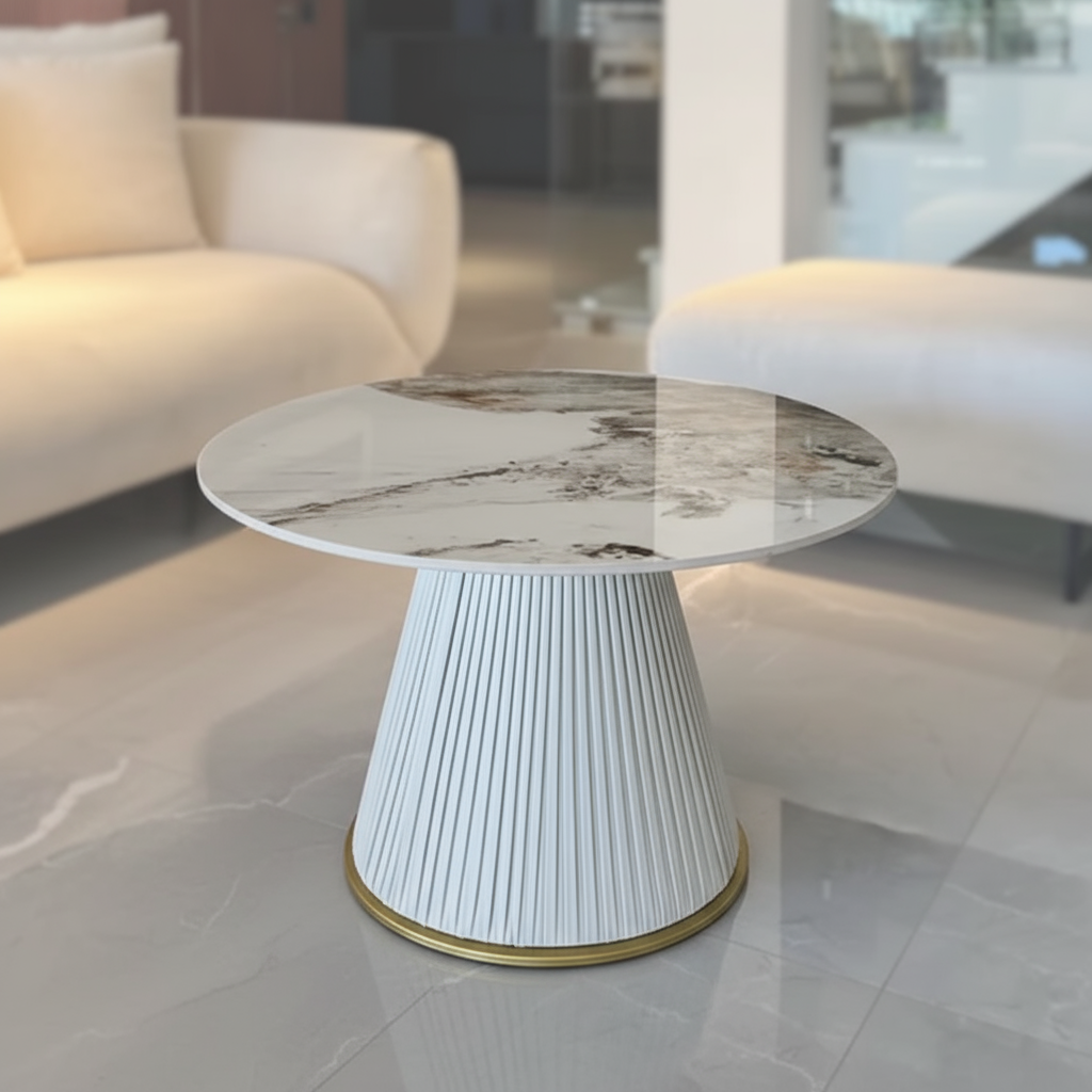 Ceramic Veneer Material Round Coffee Table N24-57