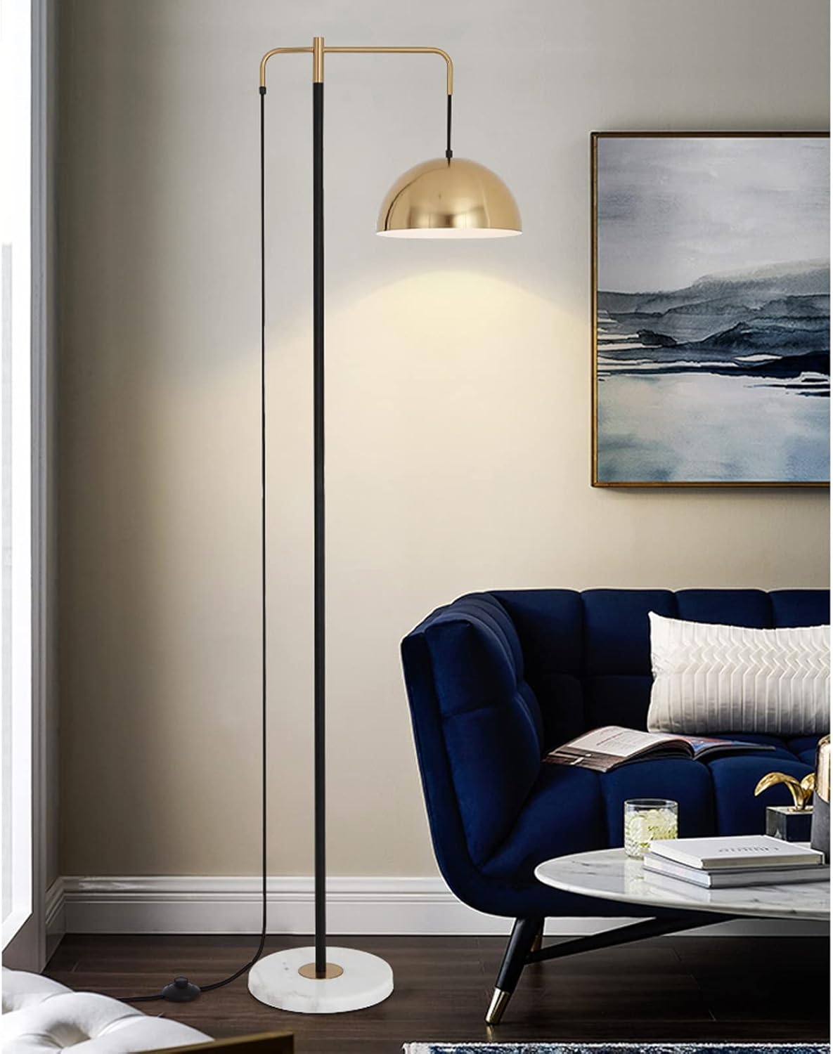 Modern Gold Reading Floor Lamp RL9130