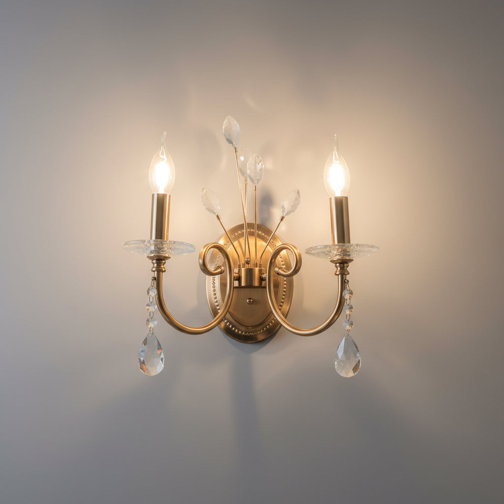 Classic Brass Crystal Wall Sconce – 2 Lights 2022105/2