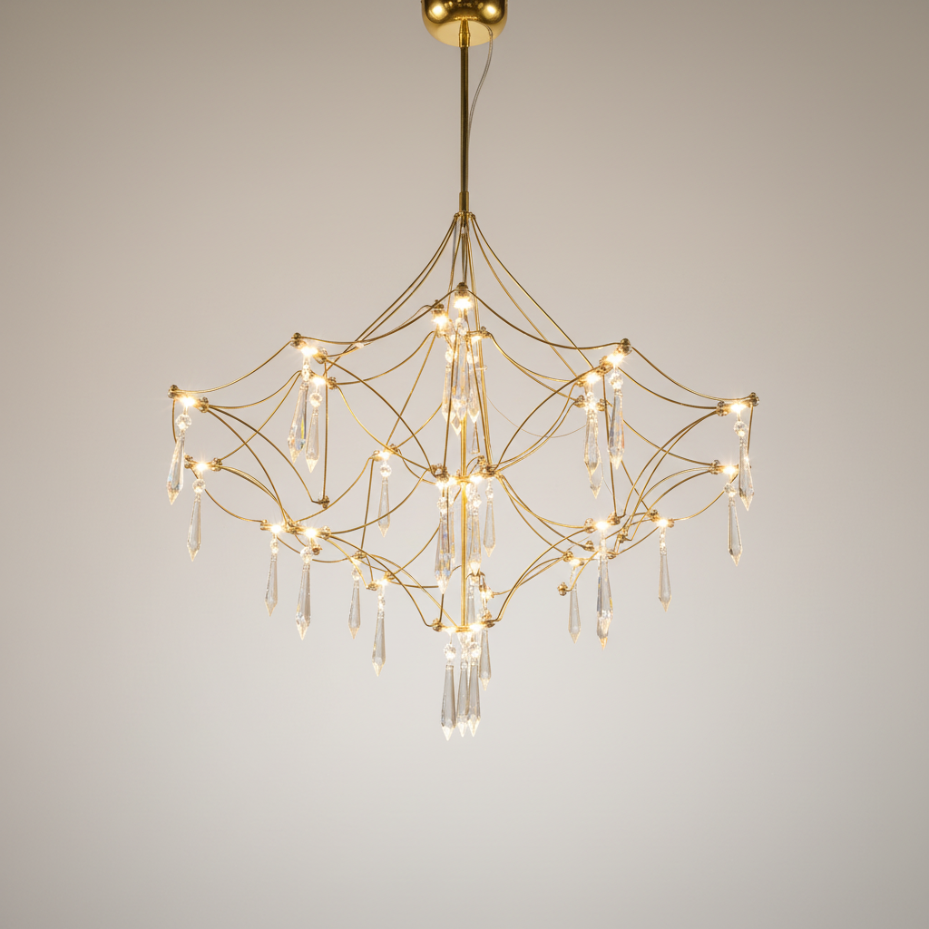 Gold Stainless steel Starry LED Chandelier LJ2597-D60