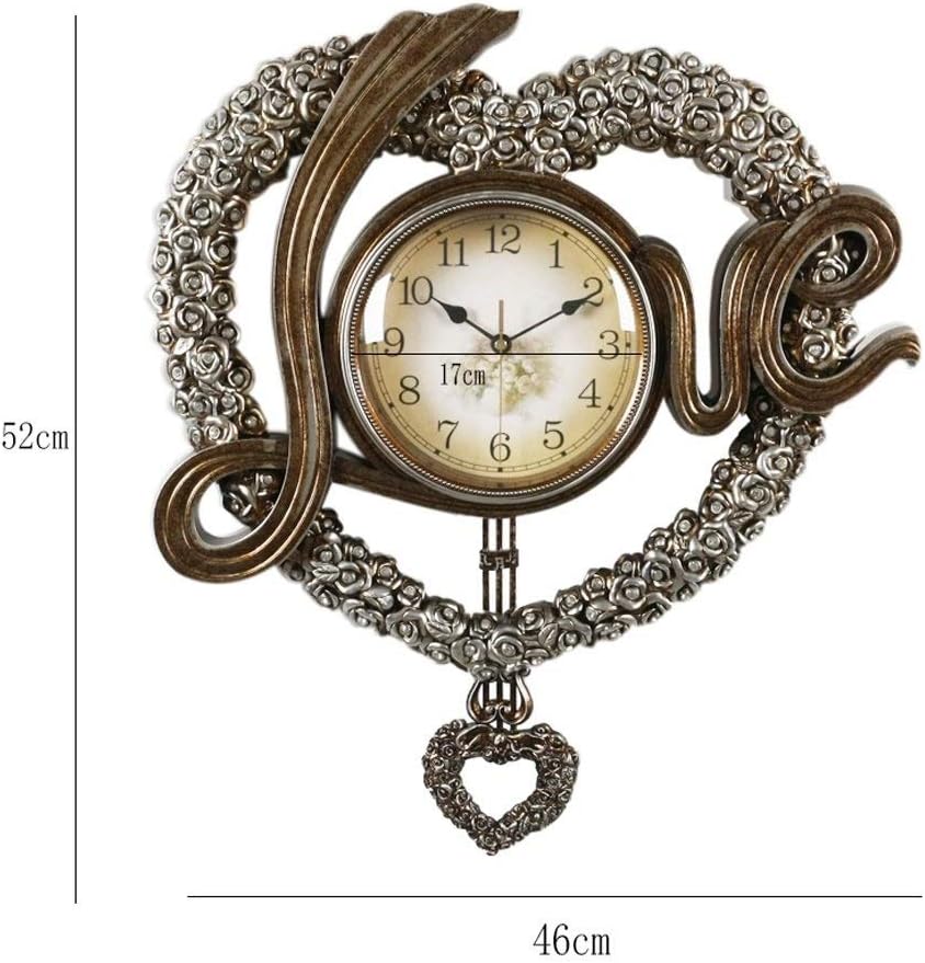 Heart-Shaped Creative Mute Wall Clock