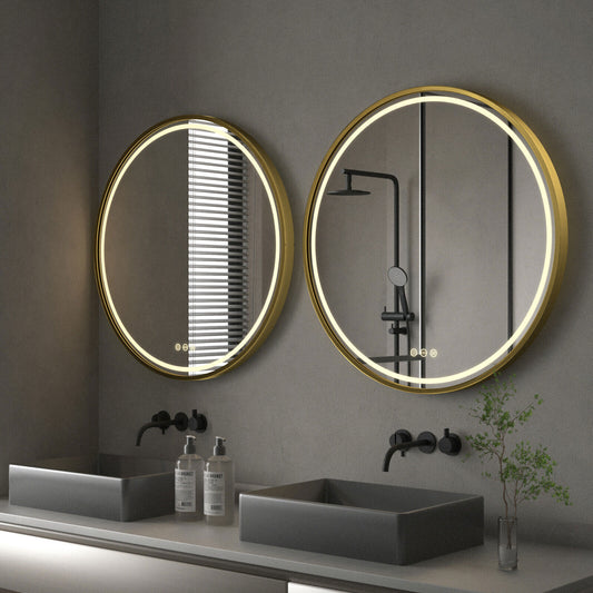 Stainless Steel Round Wall Mirror With LED HY-80001