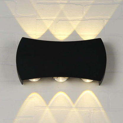 Black Up Down Outdoor Modern LED Wall Light X826B-6W