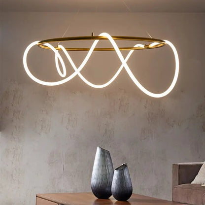 High Brightness Nordic Luxury Hanging Tube LED Pendant Chandelier for Living Room Dining Room Bedroom Decoration Ornament D200308/φ800