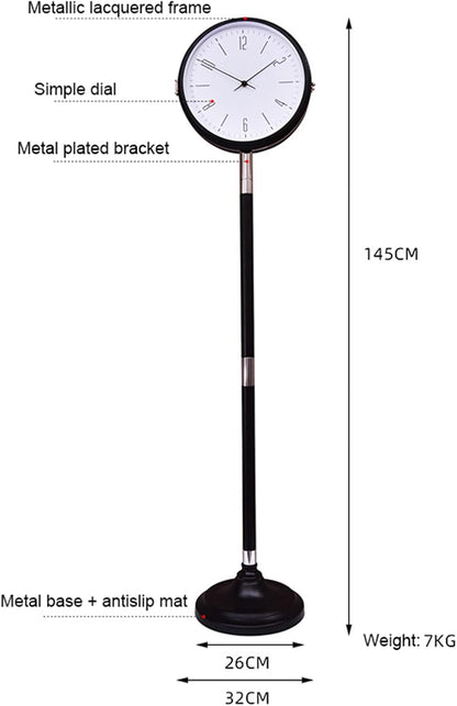 Metal Floor-Standing Clock Double-Sided 145cm 8612