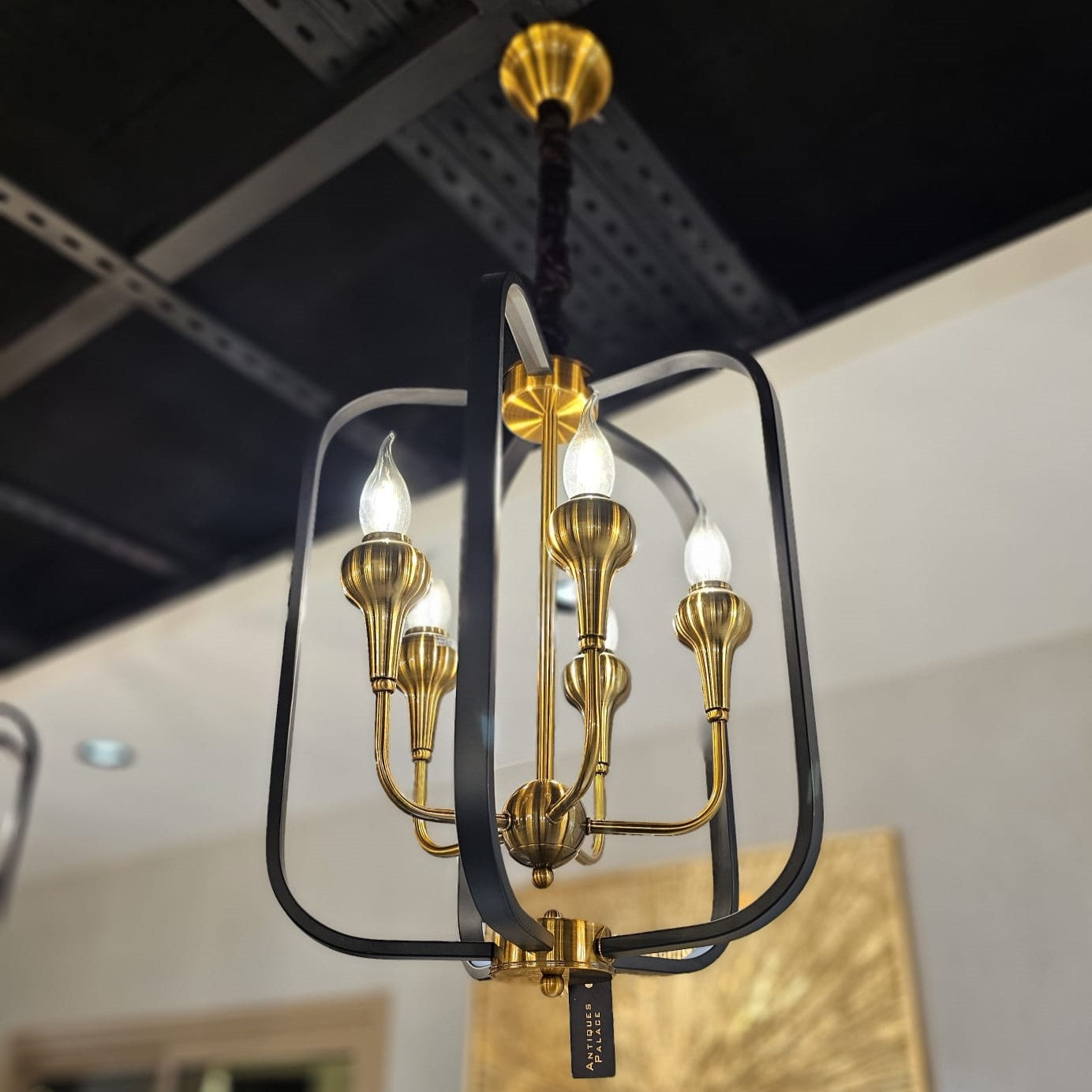 Industrial Metal Lantern Chandelier 9526