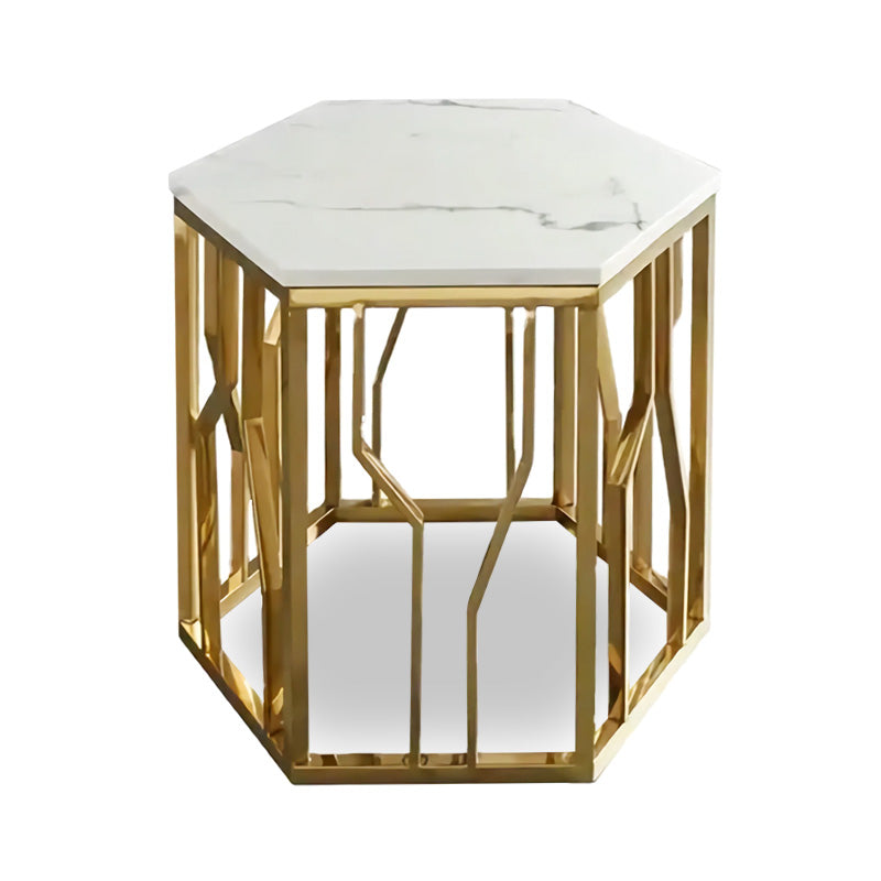 Side Table with Marble Tabletop & Stainless Steel Base B-2#