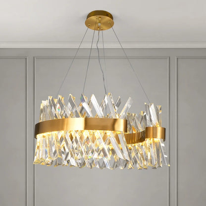 Semi Round Crystal Chandelier