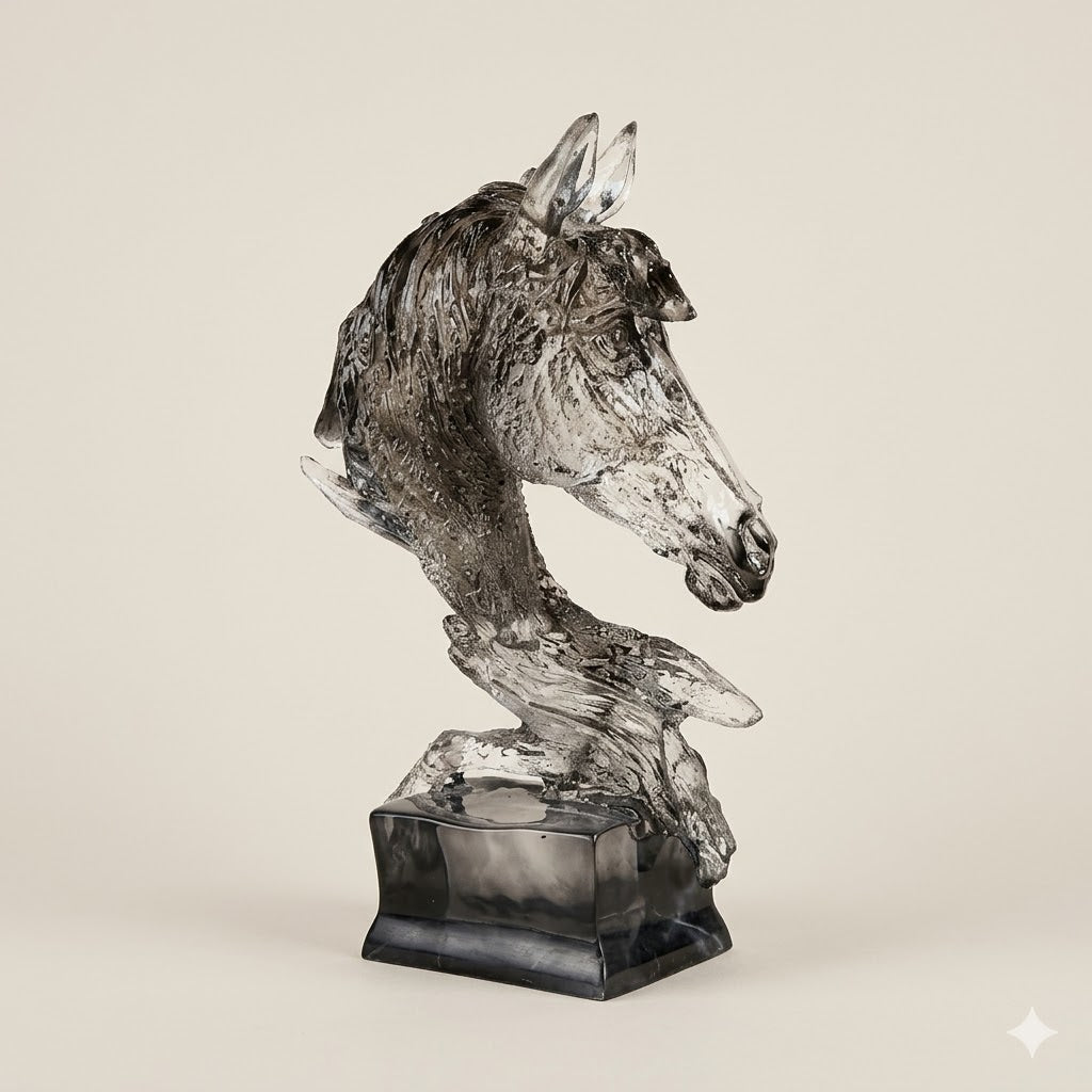 Transparent Resin Horse Head Statue FSYH-01