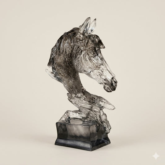 تمثال رأس حصان من الراتينج الشفاف FSYH-01