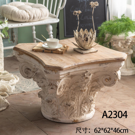 French vintage solid wood coffee table A2304