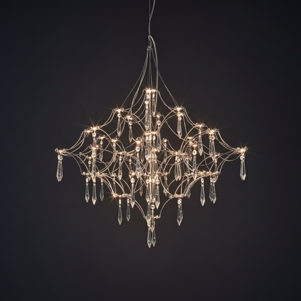 Silver Stainless steel Starry LED Chandelier LJ9512-D80