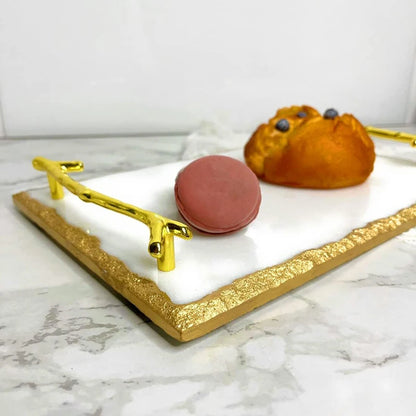 Luxury Marble Tray With Gold Hand li24/53