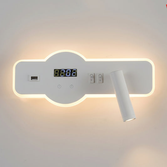Modern Wall Light with Digital Clock Display W463/WH