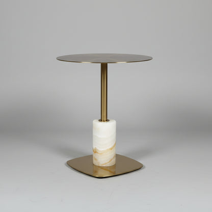 Luxury Onyx & Brass Accent Table  0187