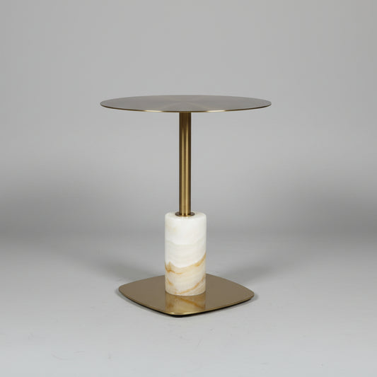 Luxury Onyx & Brass Accent Table  0187