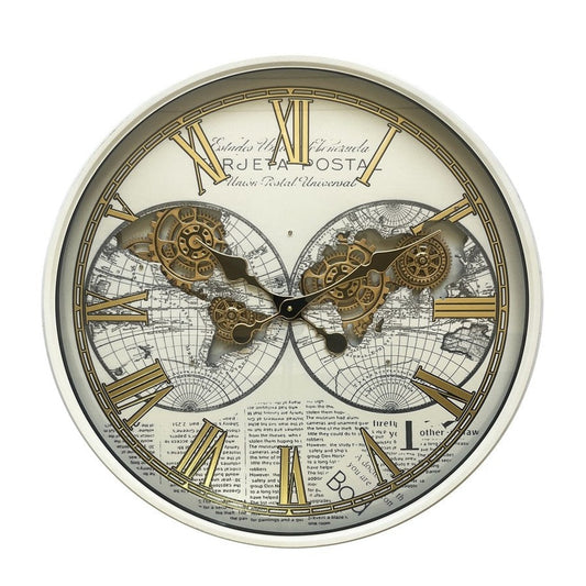 World Map Gear Wall Clock 72285