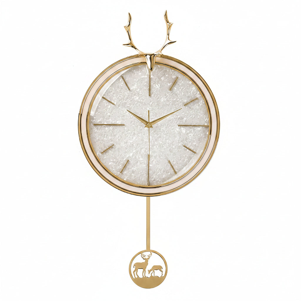 Reindeer Pendulum Clock 19065F