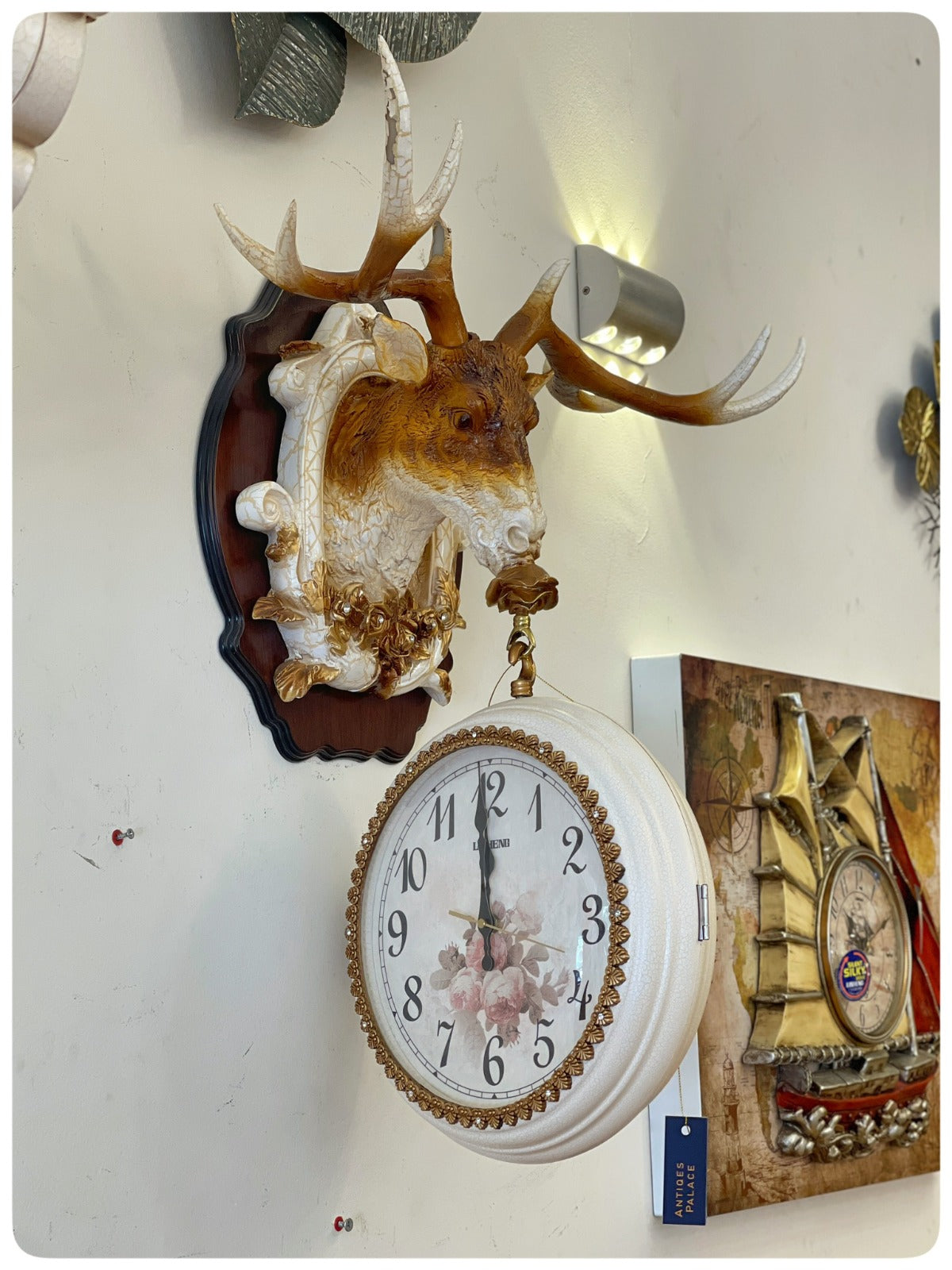 ROYAL Rein Deer Double Sided Wall Clock 70*60 CM