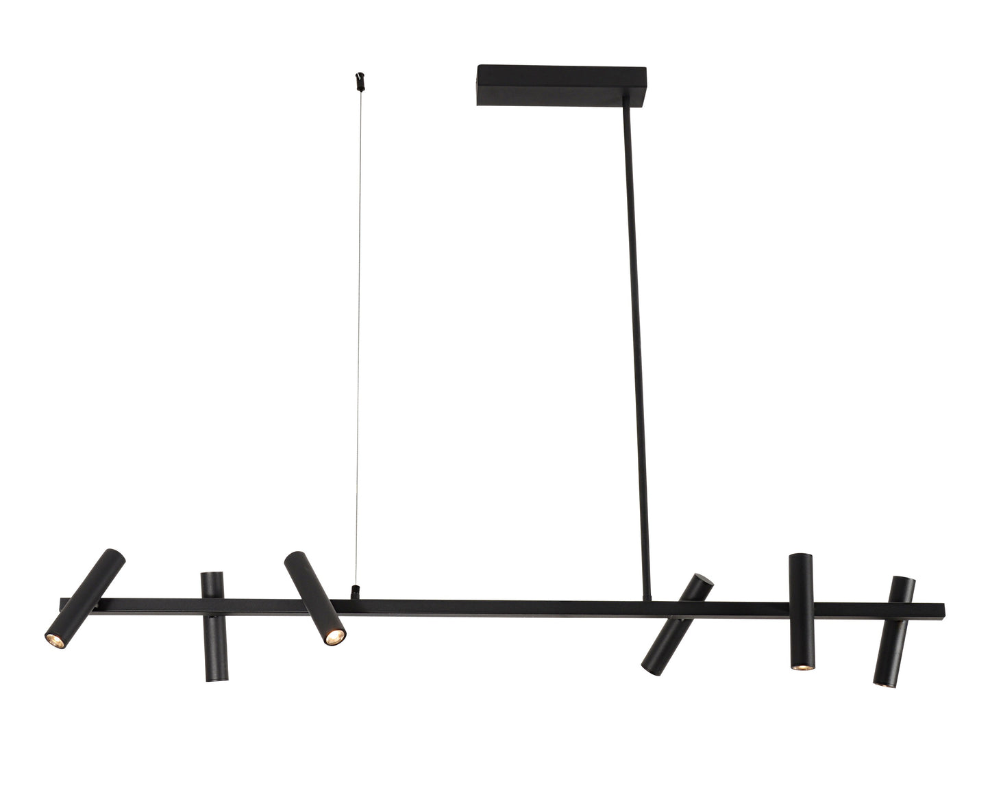 Industrial Matte Black Chandelier M01-6L