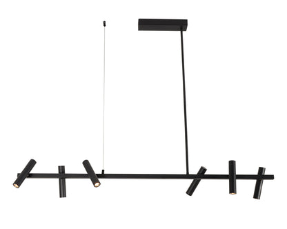 Industrial Matte Black Chandelier M01-6L