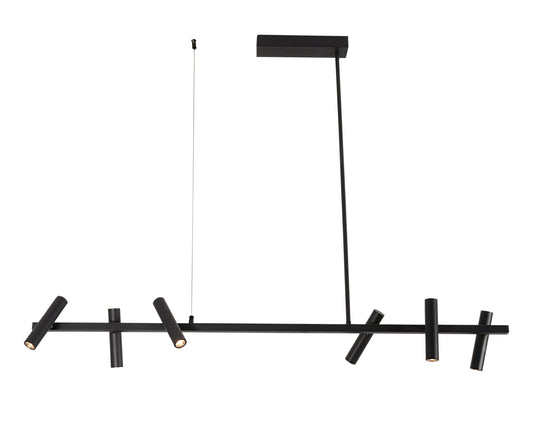 Industrial Matte Black Chandelier M01-6L