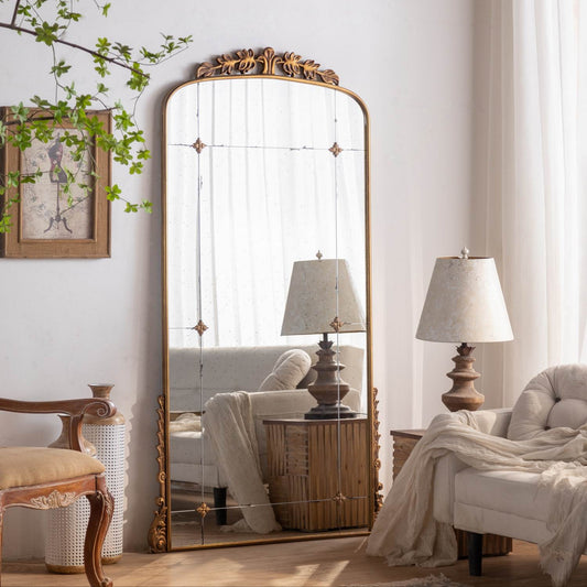 Gold Antique Designer Big Metal Framed Vintage Floor Mirror MY23-A2589