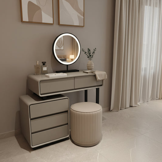 LUNA Round LED Dressing Table Set 622