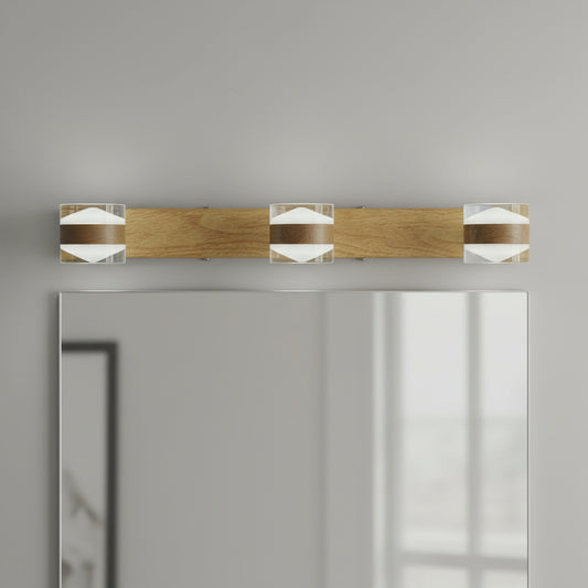 Wooden Mirror Front Vanity Wall Lamp J094/3L